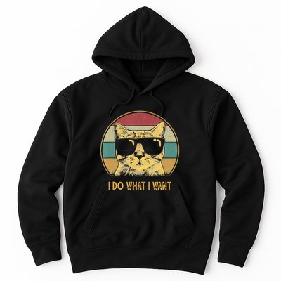 Retro I Do What I Want Cat Funny Cat Lover Hoodie