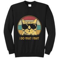 Retro I Do What I Want Cat Funny Cat Lover Sweatshirt
