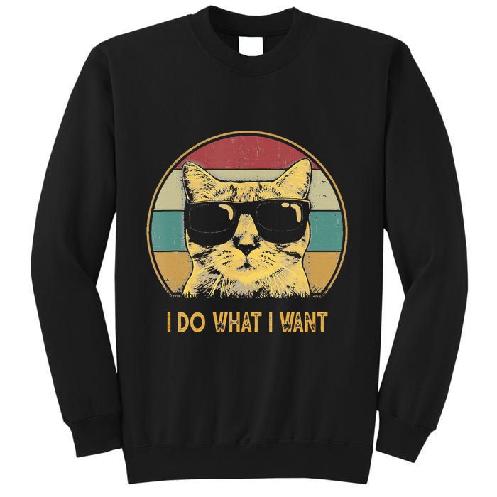 Retro I Do What I Want Cat Funny Cat Lover Sweatshirt