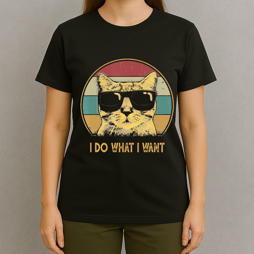 Retro I Do What I Want Cat Funny Cat Lover T-Shirt