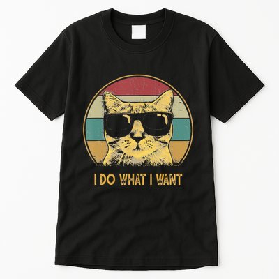 Retro I Do What I Want Cat Funny Cat Lover Tall T-Shirt