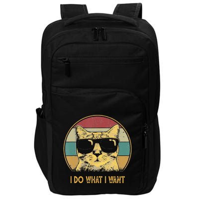 Retro I Do What I Want Cat Funny Cat Lover Impact Tech Backpack