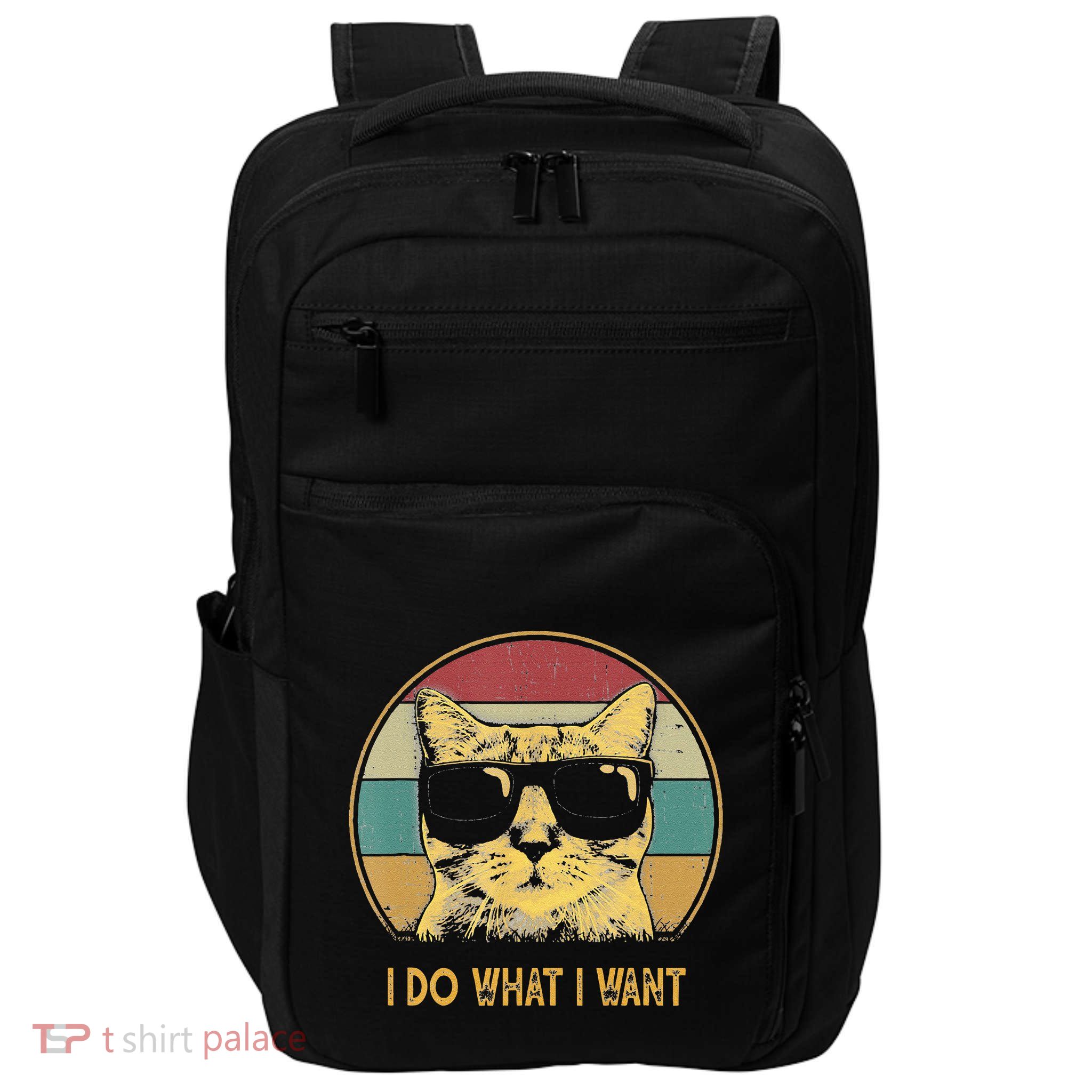 Retro I Do What I Want Cat Funny Cat Lover Impact Tech Backpack