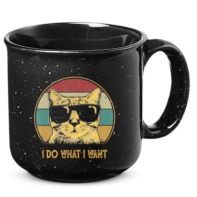 Retro I Do What I Want Cat Funny Cat Lover 15oz Campfire Ceramic Mug