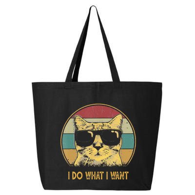 Retro I Do What I Want Cat Funny Cat Lover 25L Jumbo Tote