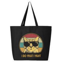 Retro I Do What I Want Cat Funny Cat Lover 25L Jumbo Tote