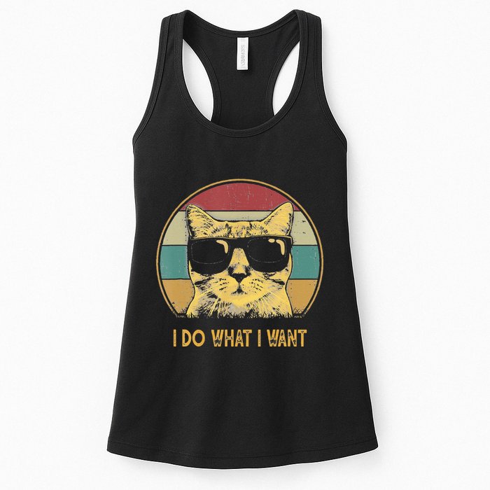 Retro I Do What I Want Cat Funny Cat Lover Womens Tank Top