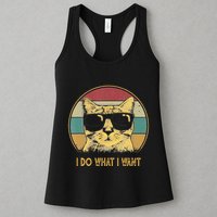 Retro I Do What I Want Cat Funny Cat Lover Womens Tank Top