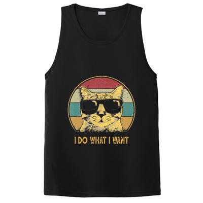 Retro I Do What I Want Cat Funny Cat Lover PosiCharge Competitor Tank