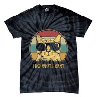 Retro I Do What I Want Cat Funny Cat Lover Tie-Dye T-Shirt