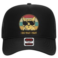 Retro I Do What I Want Cat Funny Cat Lover Trucker Hat