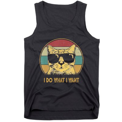 Retro I Do What I Want Cat Funny Cat Lover Tank Top