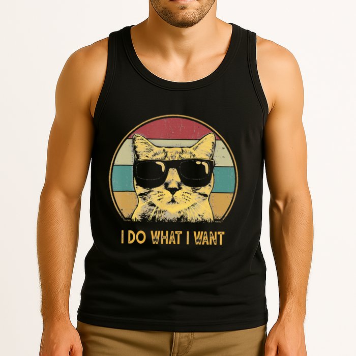 Retro I Do What I Want Cat Funny Cat Lover Tank Top