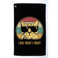 Retro I Do What I Want Cat Funny Cat Lover Golf Towel