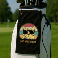Retro I Do What I Want Cat Funny Cat Lover Golf Towel