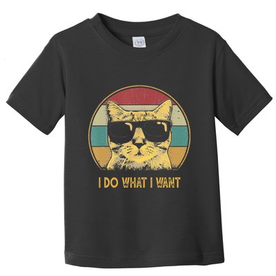 Retro I Do What I Want Cat Funny Cat Lover Toddler T-Shirt