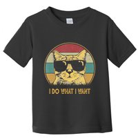 Retro I Do What I Want Cat Funny Cat Lover Toddler T-Shirt