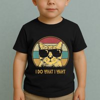Retro I Do What I Want Cat Funny Cat Lover Toddler T-Shirt