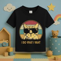 Retro I Do What I Want Cat Funny Cat Lover Toddler T-Shirt