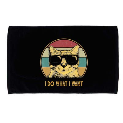 Retro I Do What I Want Cat Funny Cat Lover Microfiber Hand Towel