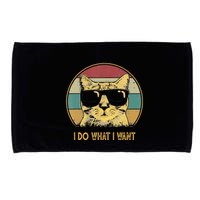 Retro I Do What I Want Cat Funny Cat Lover Microfiber Hand Towel