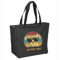Retro I Do What I Want Cat Funny Cat Lover Zip Tote Bag