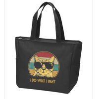 Retro I Do What I Want Cat Funny Cat Lover Zip Tote Bag