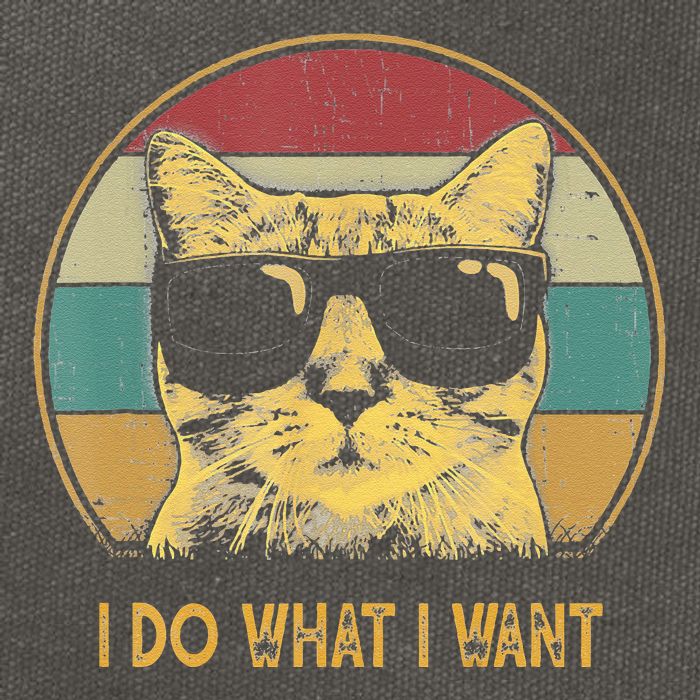 Retro I Do What I Want Cat Funny Cat Lover Cotton Canvas Backpack