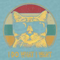 Retro I Do What I Want Cat Funny Cat Lover Sueded Cloud Jersey T-Shirt