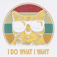 Retro I Do What I Want Cat Funny Cat Lover Garment-Dyed Sweatshirt