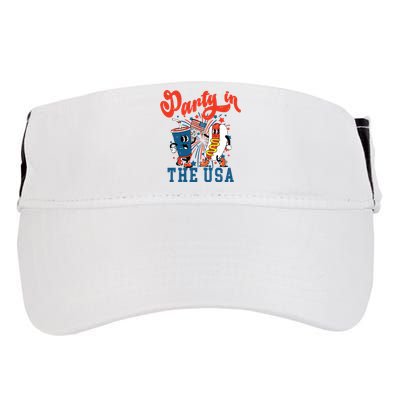 Retro Independence Day Party In The Usa 4th Of July Hotdog Adult Drive Performance Visor