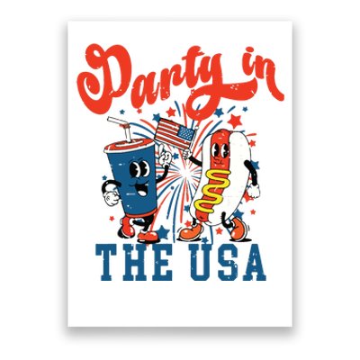 Retro Independence Day Party In The Usa 4th Of July Hotdog Poster