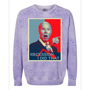 Recession I Did That Funny Joe Biden Meme Hope Style Colorblast Crewneck Sweatshirt