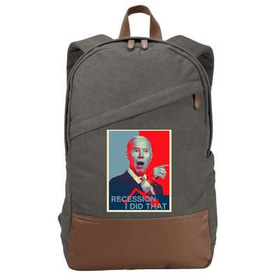 Recession I Did That Funny Joe Biden Meme Hope Style Cotton Canvas Backpack