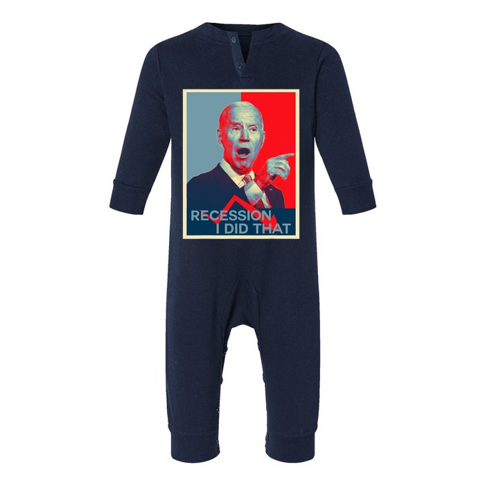 Recession I Did That Funny Joe Biden Meme Hope Style Infant Fleece One Piece