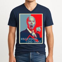 Recession I Did That Funny Joe Biden Meme Hope Style V-Neck T-Shirt