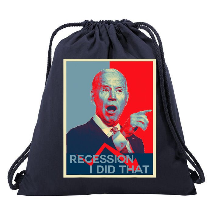 Recession I Did That Funny Joe Biden Meme Hope Style Drawstring Bag