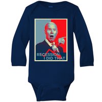 Recession I Did That Funny Joe Biden Meme Hope Style Baby Long Sleeve Bodysuit