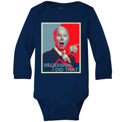 Recession I Did That Funny Joe Biden Meme Hope Style Baby Long Sleeve Bodysuit