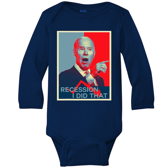 Recession I Did That Funny Joe Biden Meme Hope Style Baby Long Sleeve Bodysuit