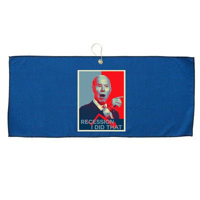 Recession I Did That Funny Joe Biden Meme Hope Style Large Microfiber Waffle Golf Towel