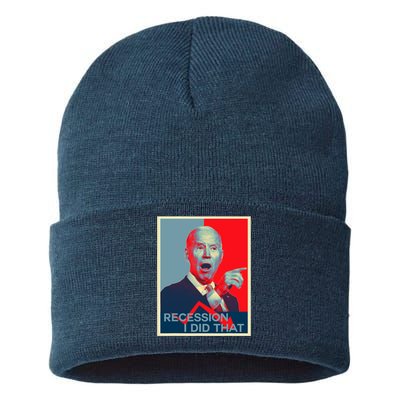 Recession I Did That Funny Joe Biden Meme Hope Style Sustainable Knit Beanie