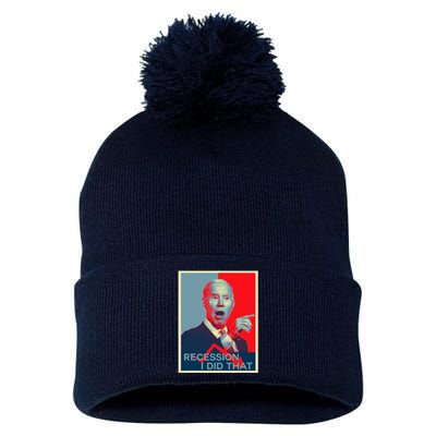 Recession I Did That Funny Joe Biden Meme Hope Style Pom Pom 12in Knit Beanie