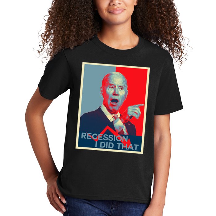 Recession I Did That Funny Joe Biden Meme Hope Style Kids T-Shirt