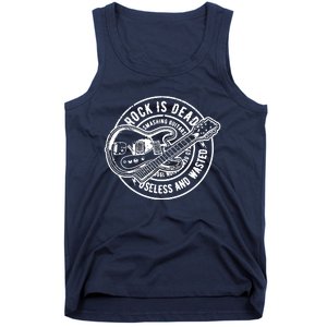 Rock Is Dead Funny Music Rock N Roll Guitar Tank Top