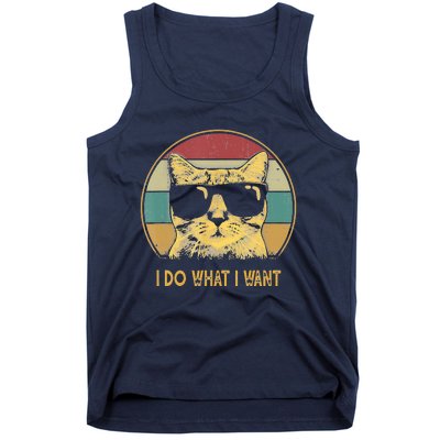 Retro I Do What I Want Cat Funny Cat Lover Tank Top