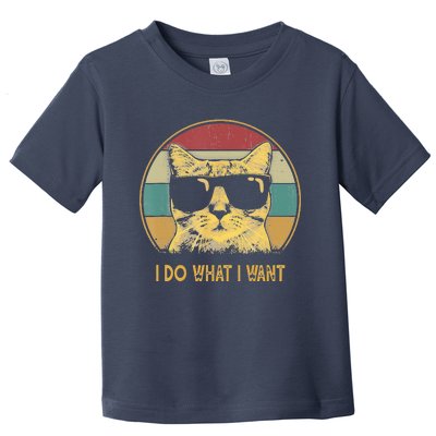 Retro I Do What I Want Cat Funny Cat Lover Toddler T-Shirt