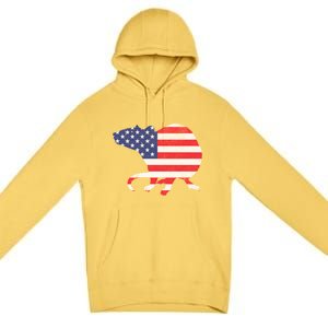 Rat Independence Day Patriotic Usa Flag 4th Of July Gift Premium Pullover Hoodie