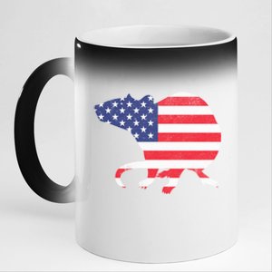 Rat Independence Day Patriotic Usa Flag 4th Of July Gift 11oz Black Color Changing Mug