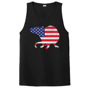 Rat Independence Day Patriotic Usa Flag 4th Of July Gift PosiCharge Competitor Tank